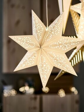 NIB Paper Star Shade Pendant Light - Christmas Decor Holiday Decorative Star 19"